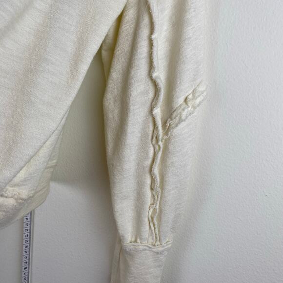 Anthropologie Pilcro Elsa Top Size M Ivory Cream Ruffle Blouse Neutral Casual - Picture 7 of 12